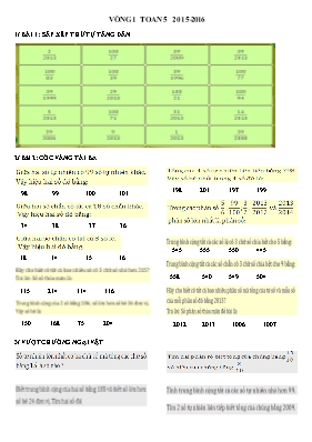 Đề thi violympic Toán Lớp 5 - Vòng 1 - Năm học 2015-2016